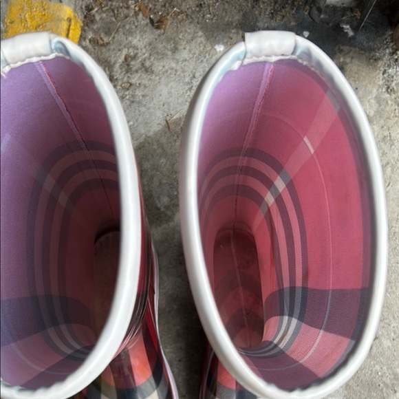Burberry Pink and Black Plaid Rain Boots - Picture 10 of 10